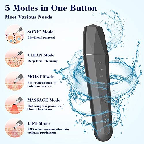 ANLAN Peeling Ultrasónico Facial, 5 Modos Skin Scrubber, Limpiador de Poros, Exfoliante Facial y EMS Cuidado de la Piel… - Imagen 4