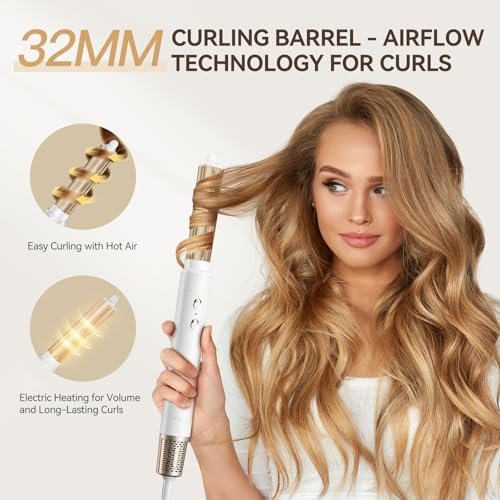 ANLAN Cepillo de pelo 4 en 1 MultiStyle con secador de pelo, cepillo alisador, rizador automático, accesorios para todo tipo de cabello, secador de pelo, cepillos de peinado - Imagen 4